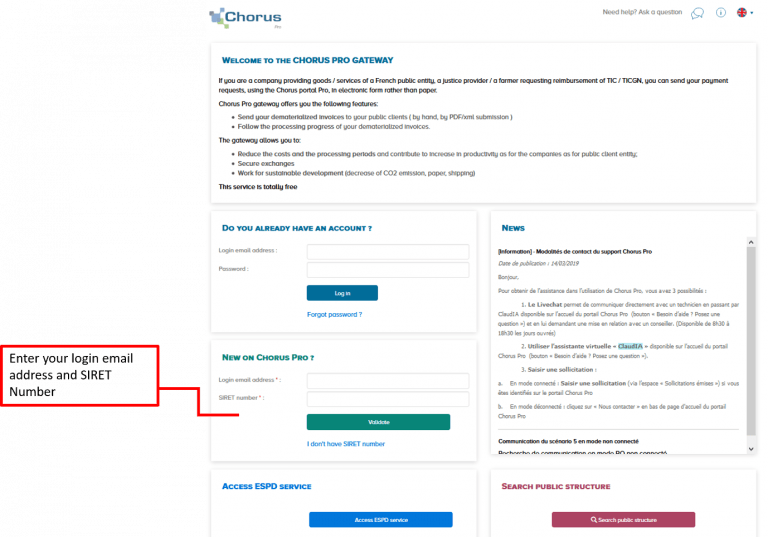 First Steps On Chorus Pro For Invoice Issuers Communaut Chorus Pro