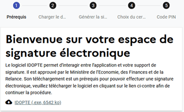 Page d'accueil permettant de télécharger iDOPTE